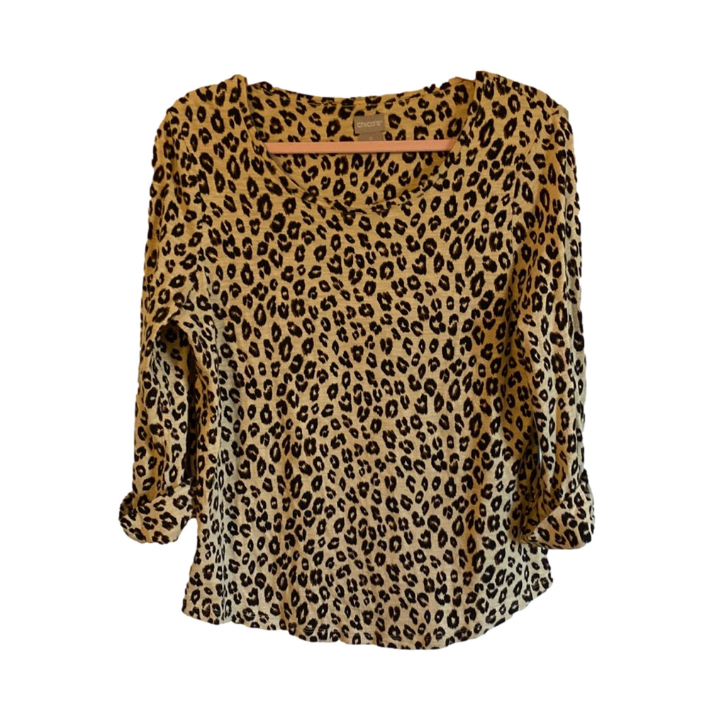 2/$18 Chico’s leopard print top with adjustable sleeves